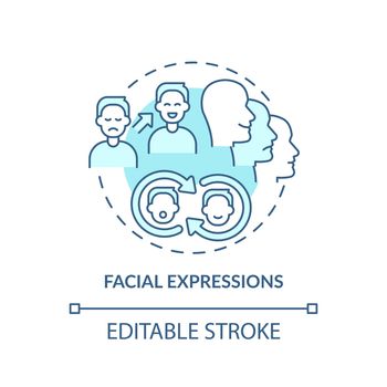 Facial expressions turquoise concept icon