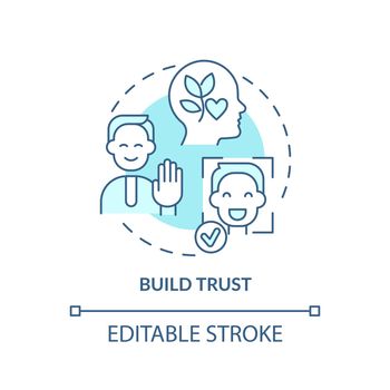 Build trust turquoise concept icon