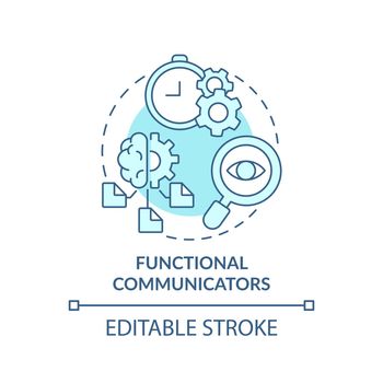 Functional communicators turquoise concept icon