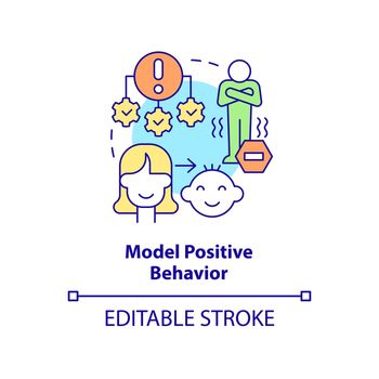Model positive behavior concept icon