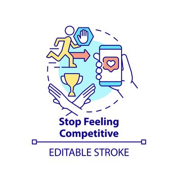 Stop feeling competitive concept icon