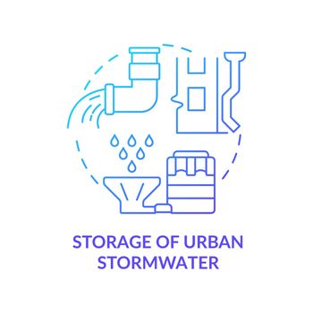 Storage of urban stormwater blue gradient concept icon