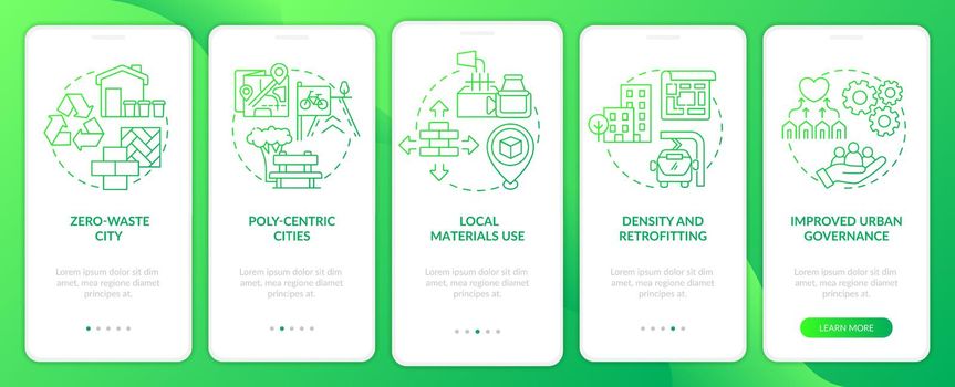 Green urbanism basis gradient onboarding mobile app screen