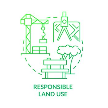 Responsible land use green gradient concept icon