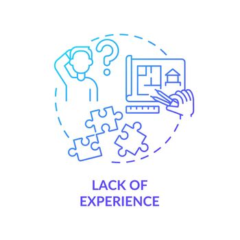 Lack of experience blue gradient concept icon