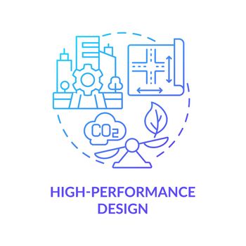 High-performance design blue gradient concept icon