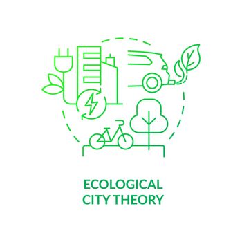 Ecological city theory green gradient concept icon
