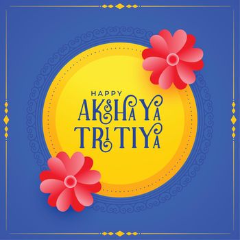 indian style akshaya tritiya flower decorative greeting wishes design