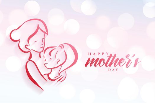 hand drawn happy mother's day card design