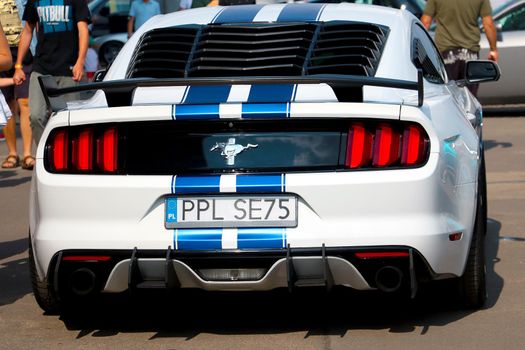 Wroclaw, Poland, August 22, 2021: beautiful fast muscle car Ford Mustang.