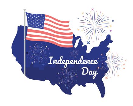 Independence day of America 2D vector isolated illustration