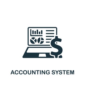 Accounting System icon. Monochrome simple Accounting icon for templates, web design and infographics