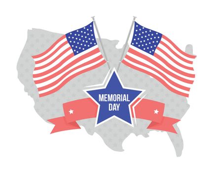 Memorial day 2D vector isolated illustration