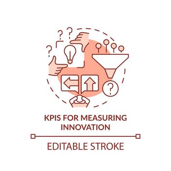 KPIs for measuring innovation terracotta concept icon