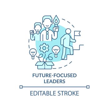 Future-focused leaders turquoise concept icon