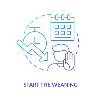 Start weaning blue gradient concept icon