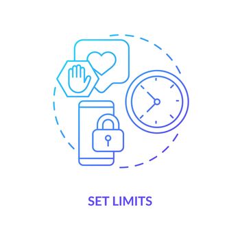 Set limits blue gradient concept icon
