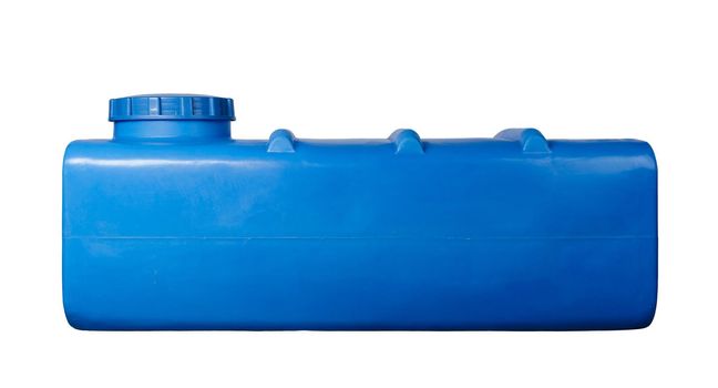 Huge plastic tank for water isolated on white