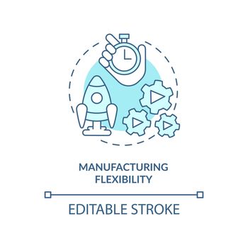 Manufacturing flexibility turquoise concept icon