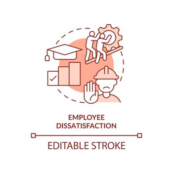 Employee dissatisfaction red concept icon