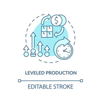 Leveled production turquoise concept icon