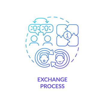 Exchange process blue gradient concept icon