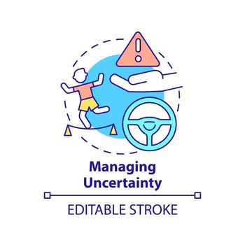 Managing uncertainty concept icon