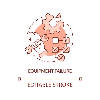 Equipment failure red concept icon
