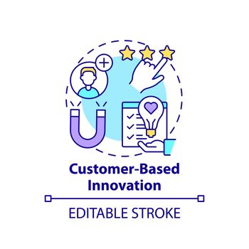 Customer-based innovation concept icon