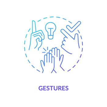 Gestures blue gradient concept icon