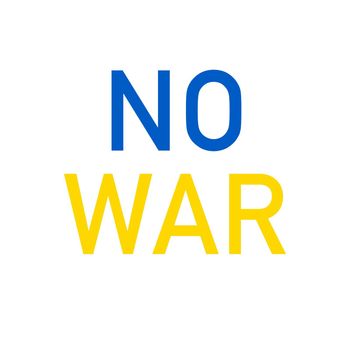 No war icon Ukraine flag colours