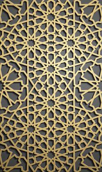 Islamic ornament vector , persian motiff . 3d ramadan islamic round pattern elements . Geometric circular ornamental arabic symbol vector .