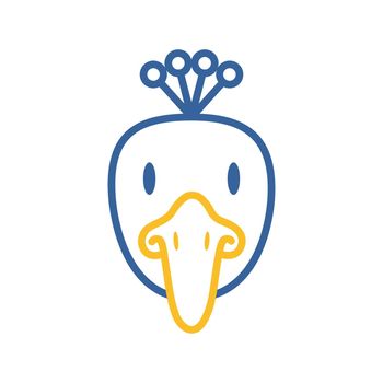 Peacock icon. Animal head vector