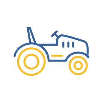 Tractor vector icon. Farmer machine