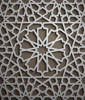 Islamic ornament vector , persian motiff . 3d ramadan islamic round pattern elements . Geometric circular ornamental arabic symbol vector .