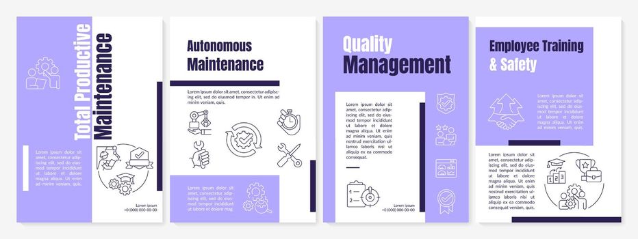 Total productive maintenance purple brochure template