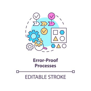 Error proof processes concept icon
