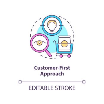 Customer first approach concept icon