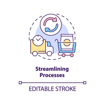 Streamlining processes concept icon