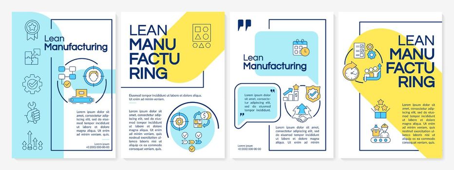 Lean manufacturing yellow and blue brochure template