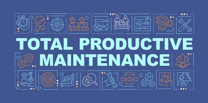 Total productive maintenance word concepts blue banner