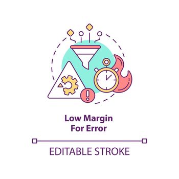 Low margin for error concept icon