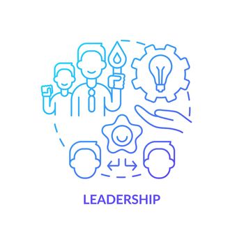 Leadership blue gradient concept icon