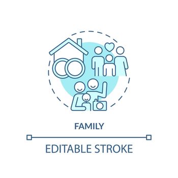 Family turquoise concept icon