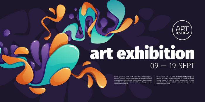 Art exhibition banner, abstract background, flyer