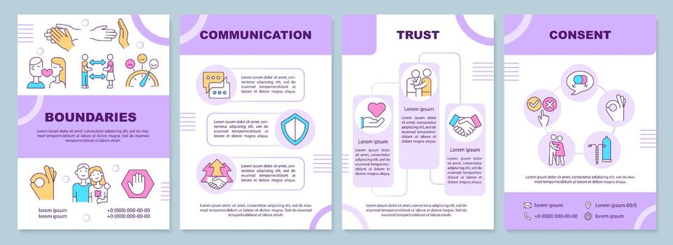 Positive healthy relationships purple brochure template
