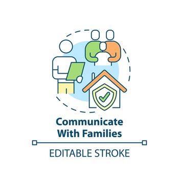Communicate with families concept icon