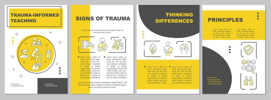 Trauma informed teaching method yellow brochure template