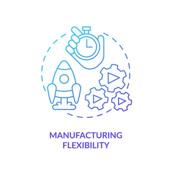 Manufacturing flexibility blue gradient icon