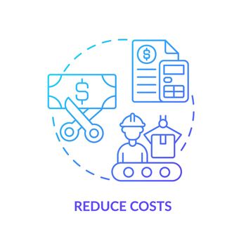 Reduce costs blue gradient icon